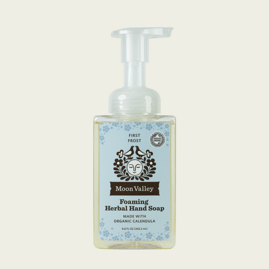 Moon Valley Organics Seasonal Foaming Herbal Hand Soap Front Dispenser Bottle First Frost